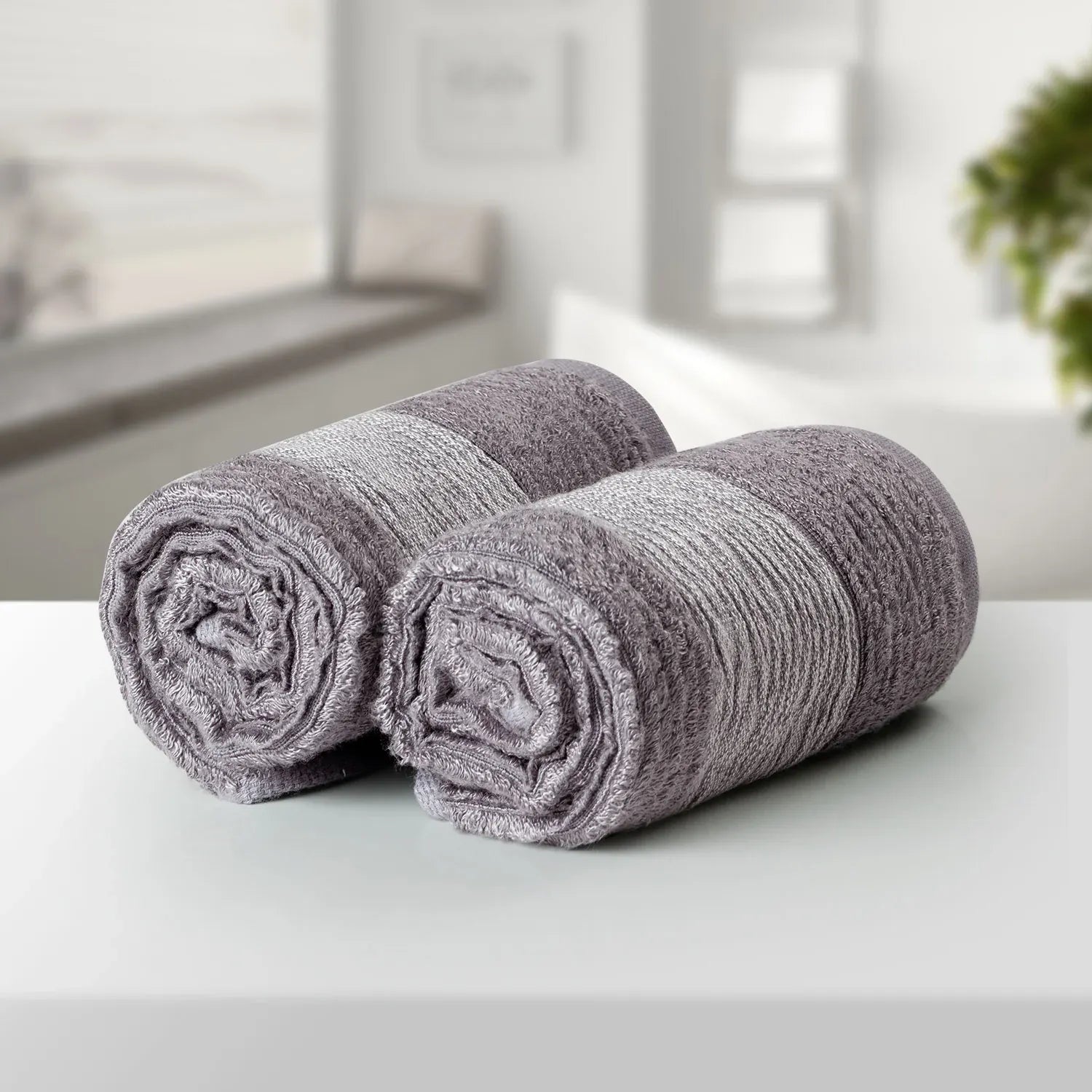 The Bamboo 2 Pcs Face Towel – Gentle Quick-Drying Care for Your Skin | Color : Grey 01