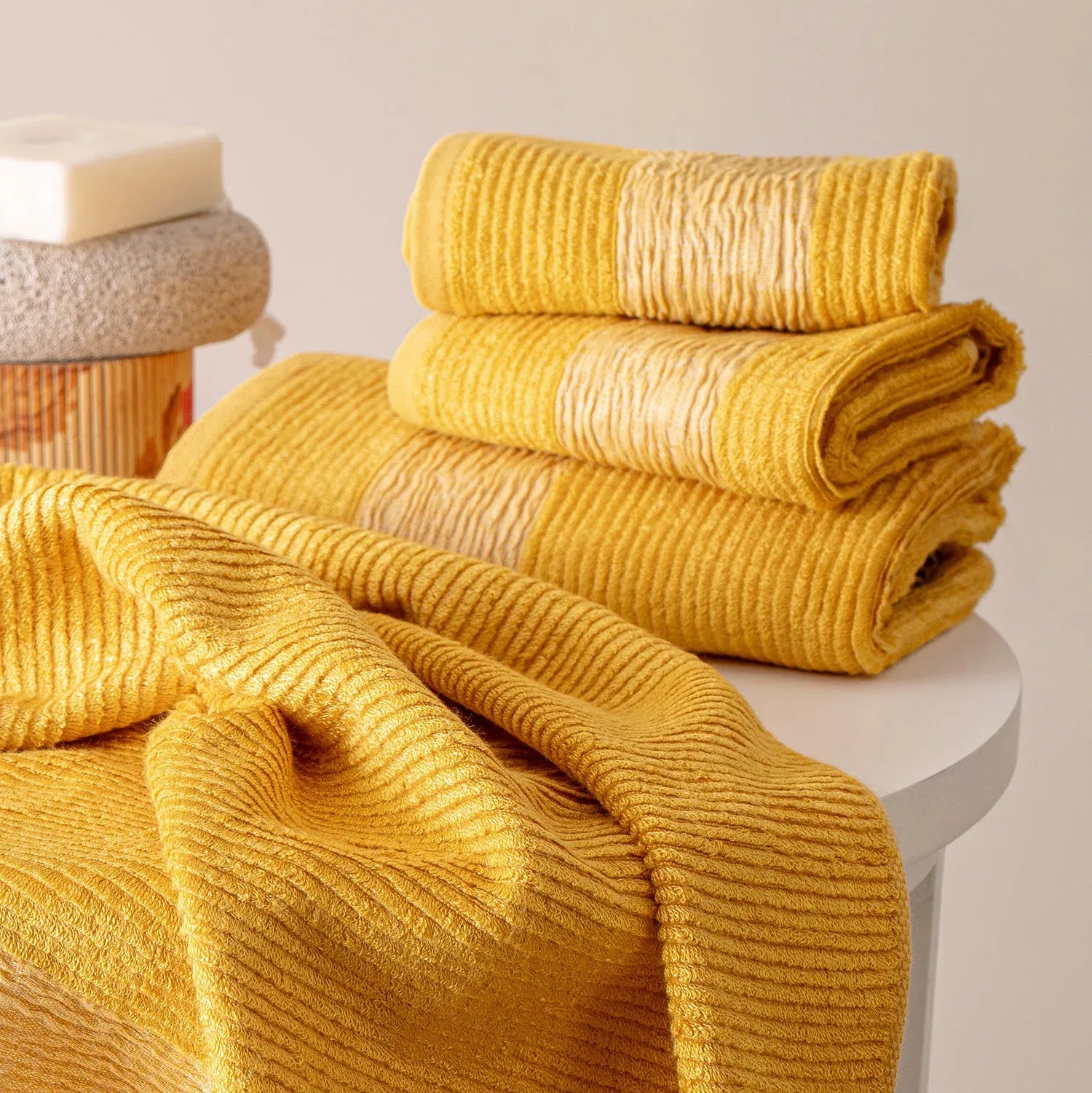 The Bamboo 2 Pcs Face Towel – Gentle Quick-Drying Care for Your Skin | Color : Yellow 01