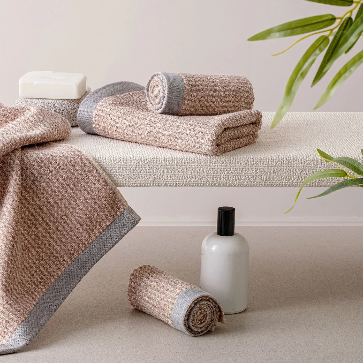 The Bamboo 2 Pcs Face Towel – Gentle Quick-Drying Care for Your Skin | Color : Beige 02