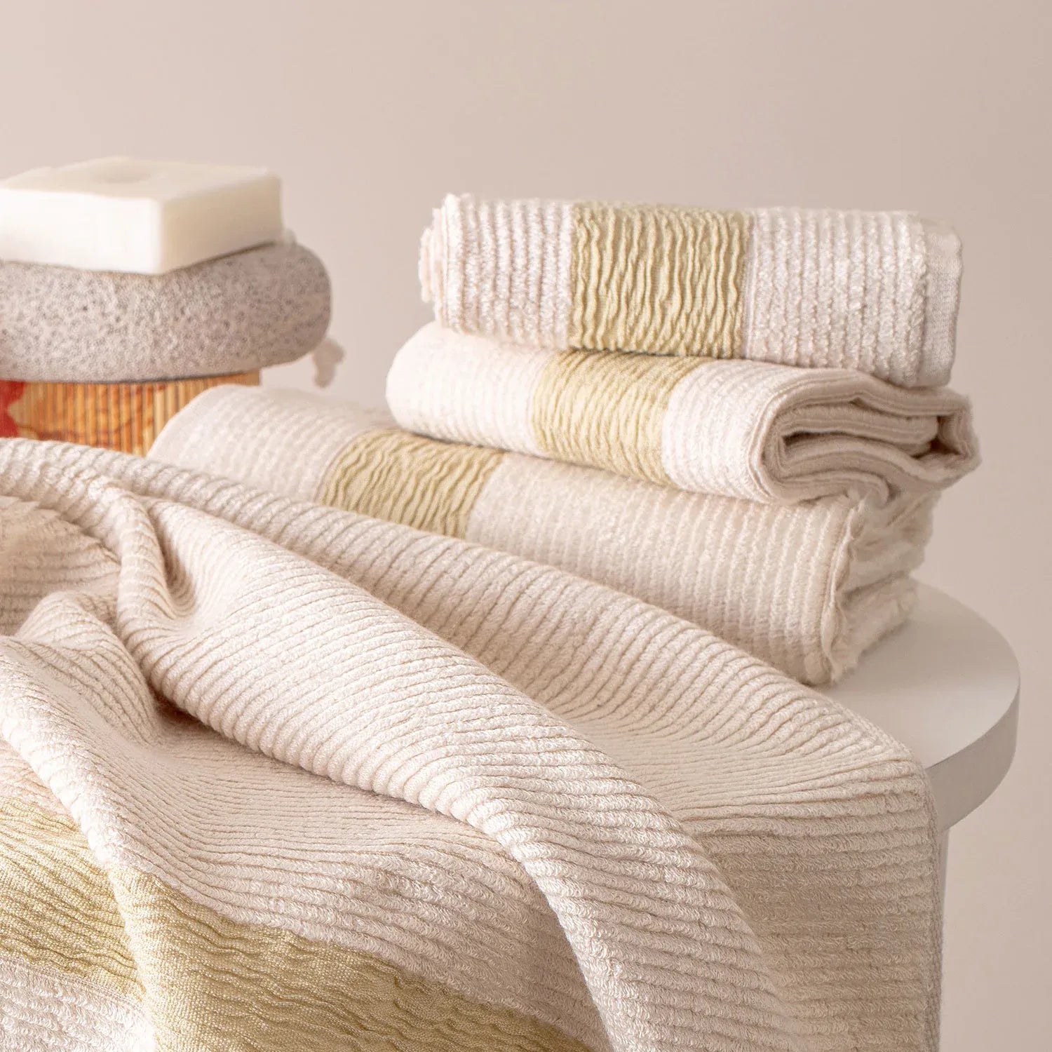 The Bamboo 2 Pcs Face Towel – Gentle Quick-Drying Care for Your Skin | Color :  Off White 01