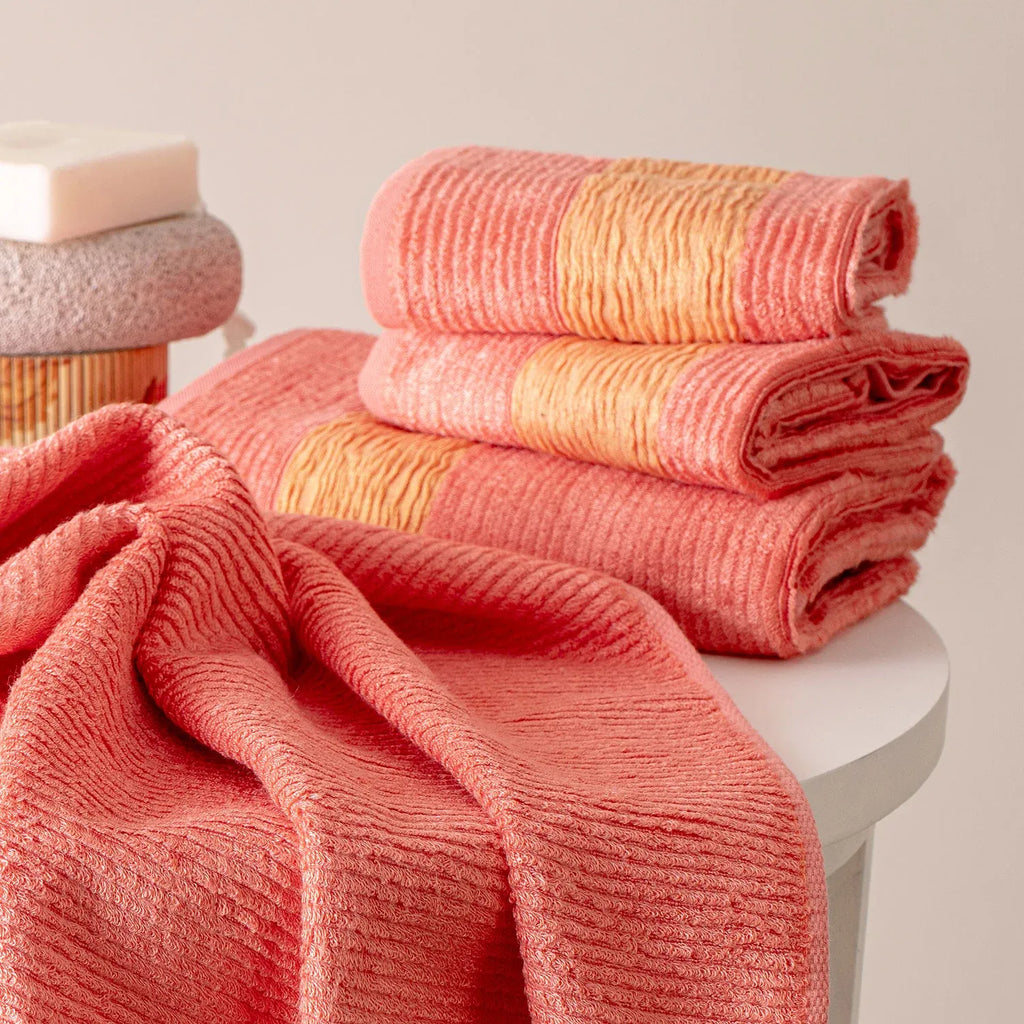 The Bamboo 2 Pcs Face Towel – Gentle Quick-Drying Care for Your Skin | Color : Peach 01