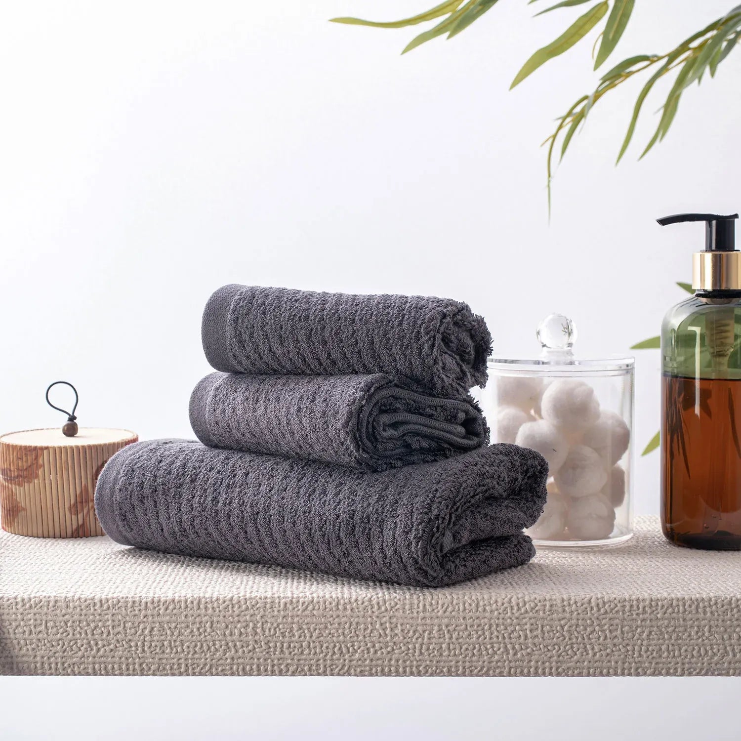 The Bamboo 2 Pcs Face Towel – Gentle Quick-Drying Care for Your Skin | Color : Grey 04