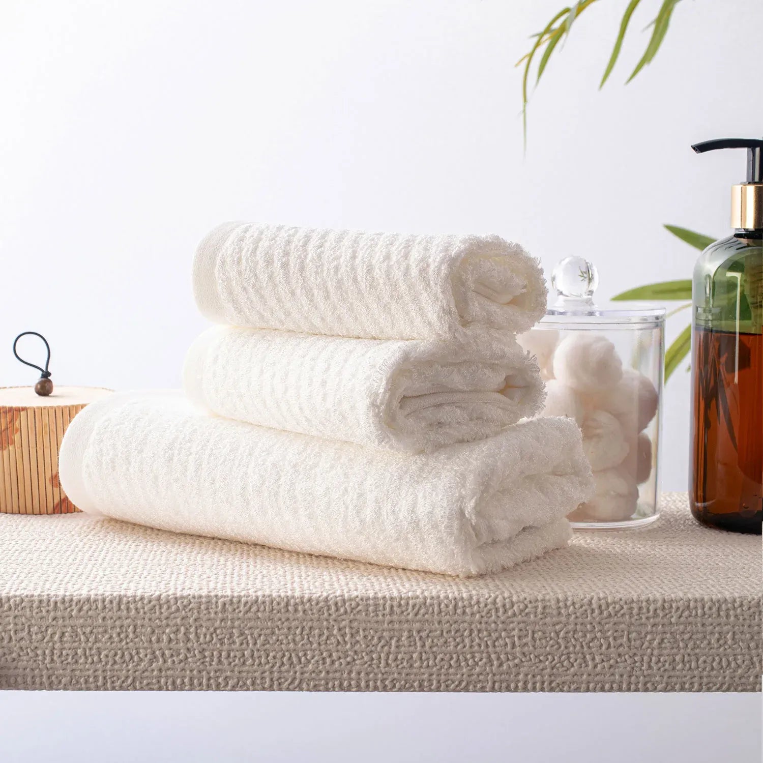 The Bamboo 2 Pcs Face Towel – Gentle Quick-Drying Care for Your Skin | Color : White 04