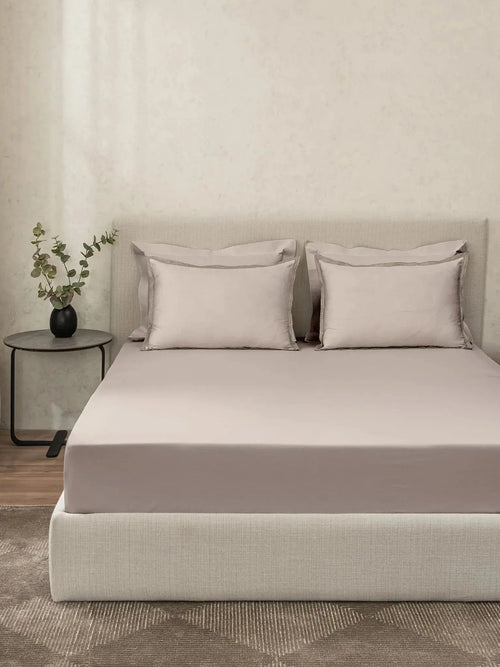 CHANTILLY-PUMICE STONE KING BED SHEET SET | 1 KING BEDSHEET, 2Pcs PILLOW COVERS Sansaar A D'decor Brand