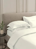 GRACE-MILK WHITE KING BED SHEET SET | 1 KING BEDSHEET, 2Pcs PILLOW COVERS Sansaar A D'decor Brand
