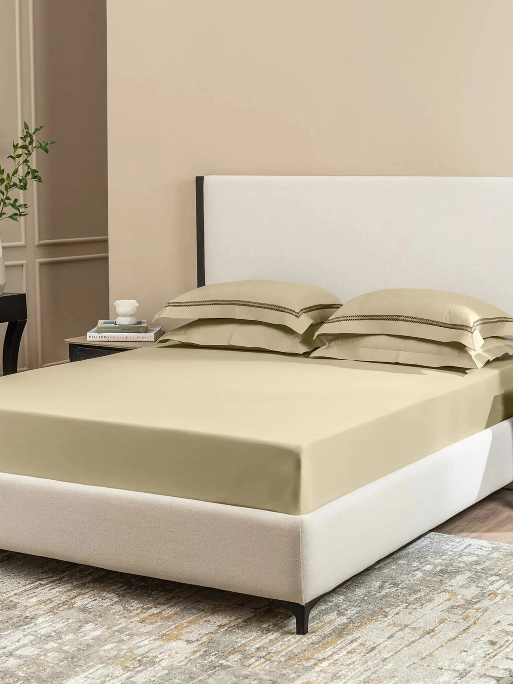 STELLAR-FRENCH OAK KING BED SHEET SET | 1 KING BEDSHEET, 2Pcs PILLOW COVERS Sansaar A D'decor Brand
