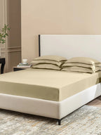 STELLAR-FRENCH OAK KING BED SHEET SET | 1 KING BEDSHEET, 2Pcs PILLOW COVERS Sansaar A D'decor Brand