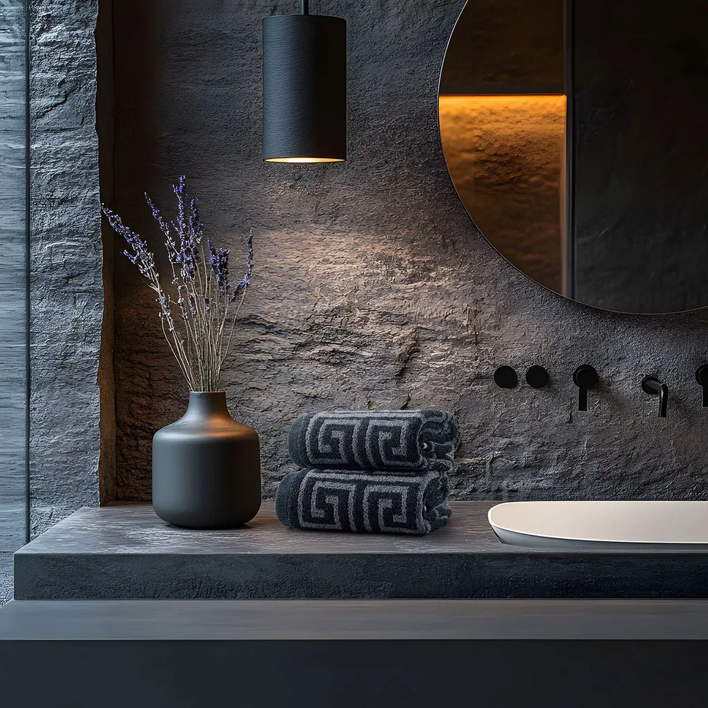 ROMA 2 Pcs Hand Towel - All Over | Color : Black