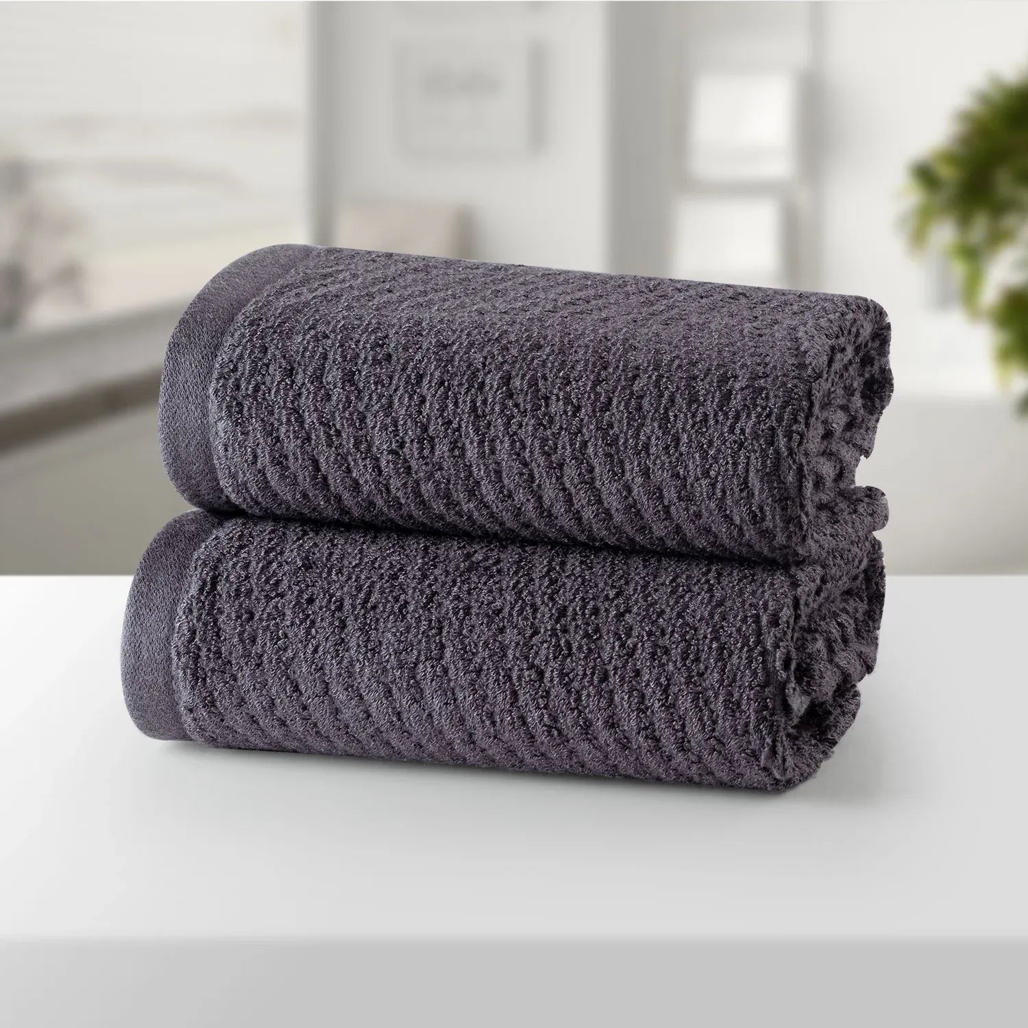 The Bamboo 2 Pcs Hand Towel – Ultra-Absorbent Elegance for Everyday Use| Color : Grey 04