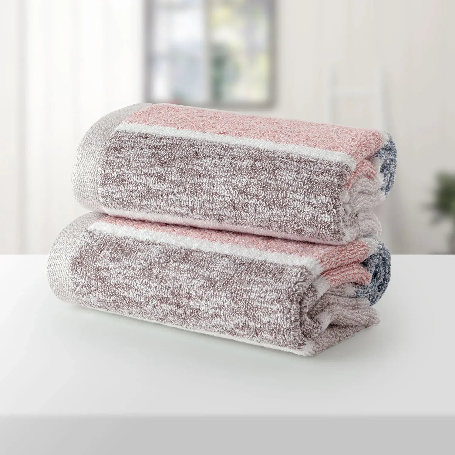 The Bamboo 2 Pcs Hand Towel – Ultra-Absorbent Elegance for Everyday Use| Color : Pink 06