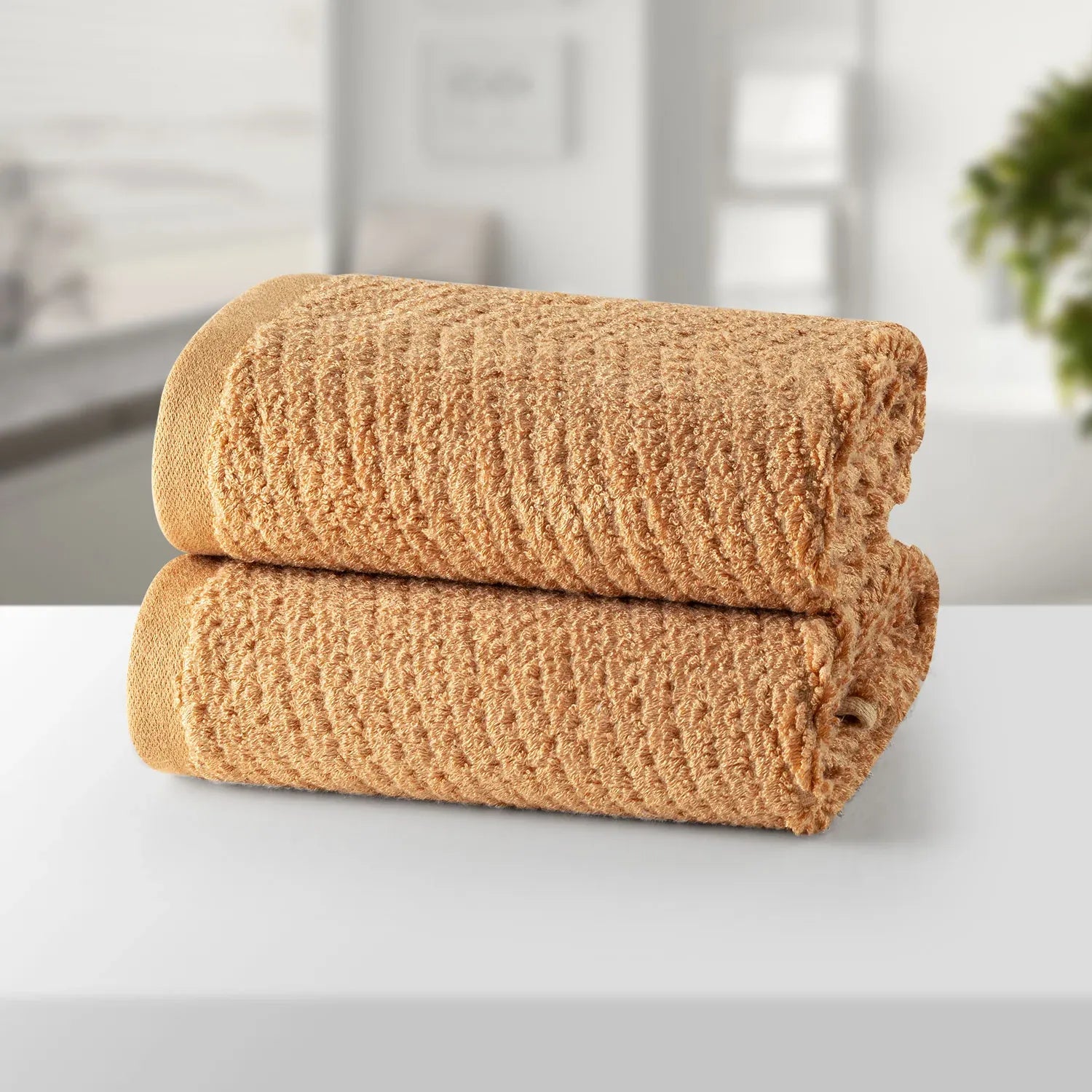 The Bamboo 2 Pcs Hand Towel – Ultra-Absorbent Elegance for Everyday Use| Color : Brown 04