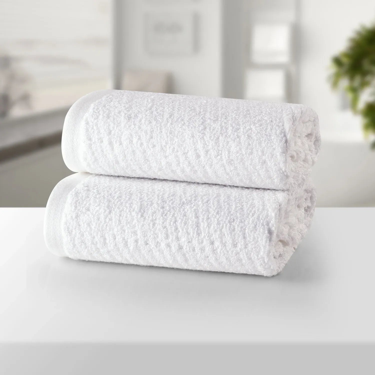 The Bamboo 2 Pcs Hand Towel – Ultra-Absorbent Elegance for Everyday Use| Color : White 04