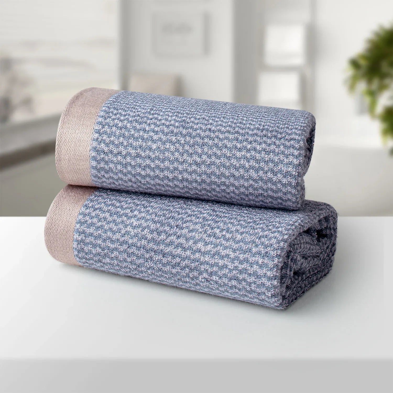 The Bamboo 2 Pcs Hand Towel – Ultra-Absorbent Elegance for Everyday Use| Color : Grey 02