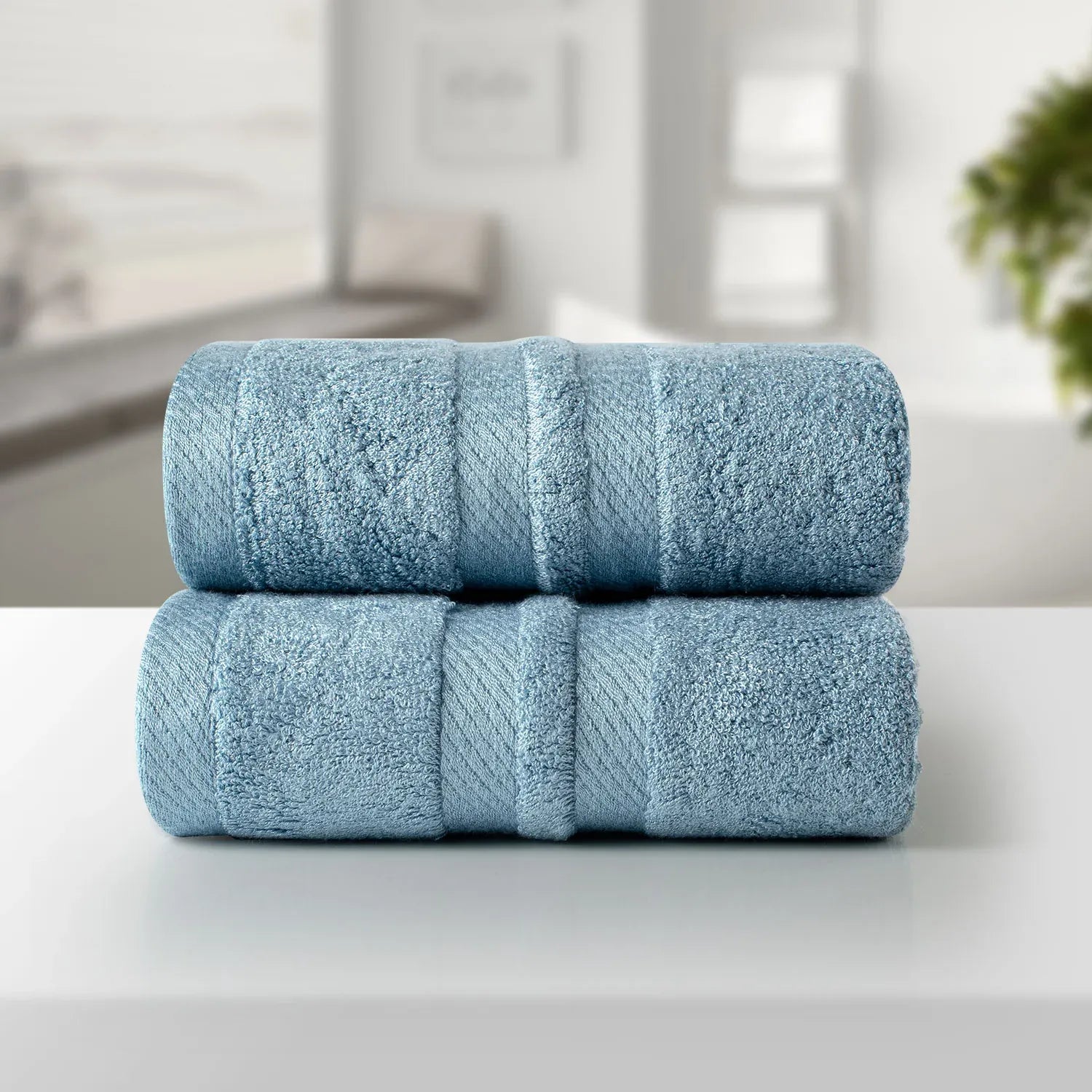 The Bamboo 2 Pcs Hand Towel – Ultra-Absorbent Elegance for Everyday Use| Color : Blue 03