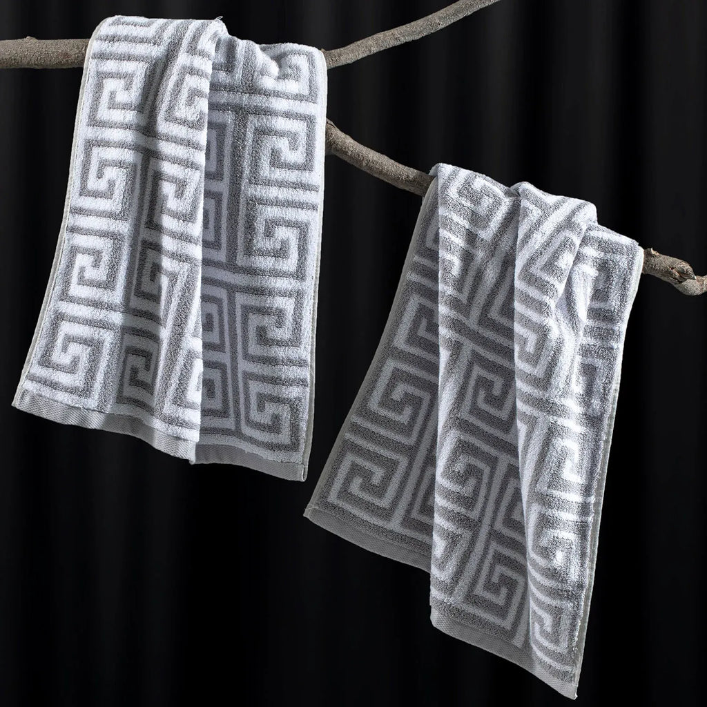 ROMA 2 Pcs Hand Towel - All Over | Color : Light Grey