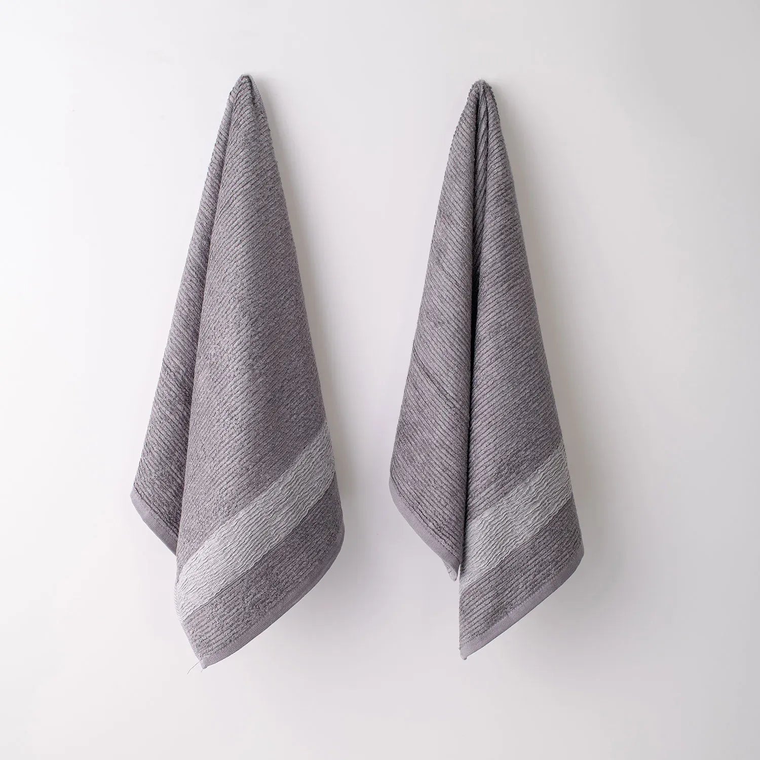The Bamboo 2 Pcs Hand Towel – Ultra-Absorbent Elegance for Everyday Use| Color : Grey 01
