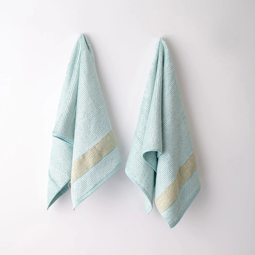 The Bamboo 2 Pcs Hand Towel – Ultra-Absorbent Elegance for Everyday Use| Color : Light Blue 01