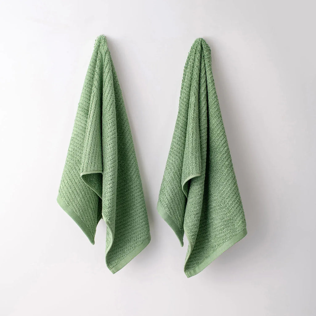 The Bamboo 2 Pcs Hand Towel – Ultra-Absorbent Elegance for Everyday Use| Color : Green 04