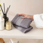 The Bamboo 2 Pcs Face Towel – Gentle Quick-Drying Care for Your Skin | Color : Grey 01