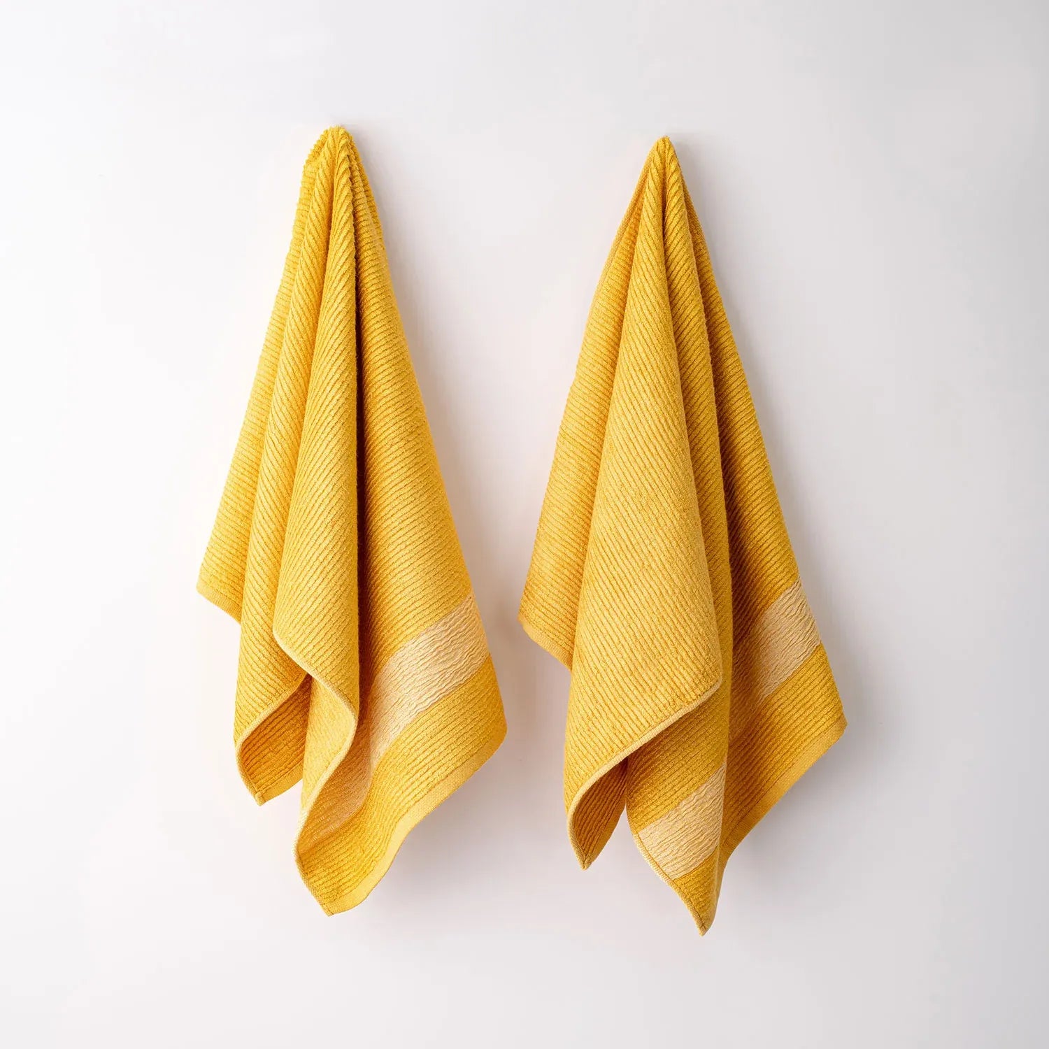The Bamboo 2 Pcs Hand Towel – Ultra-Absorbent Elegance for Everyday Use| Color : Yellow 01