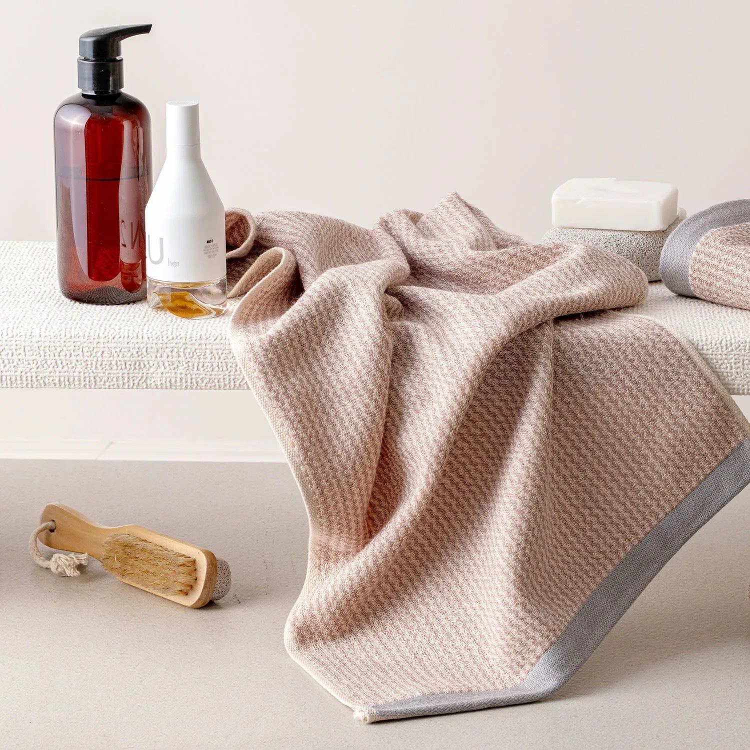 The Bamboo 2 Pcs Hand Towel – Ultra-Absorbent Elegance for Everyday Use| Color : Beige 02