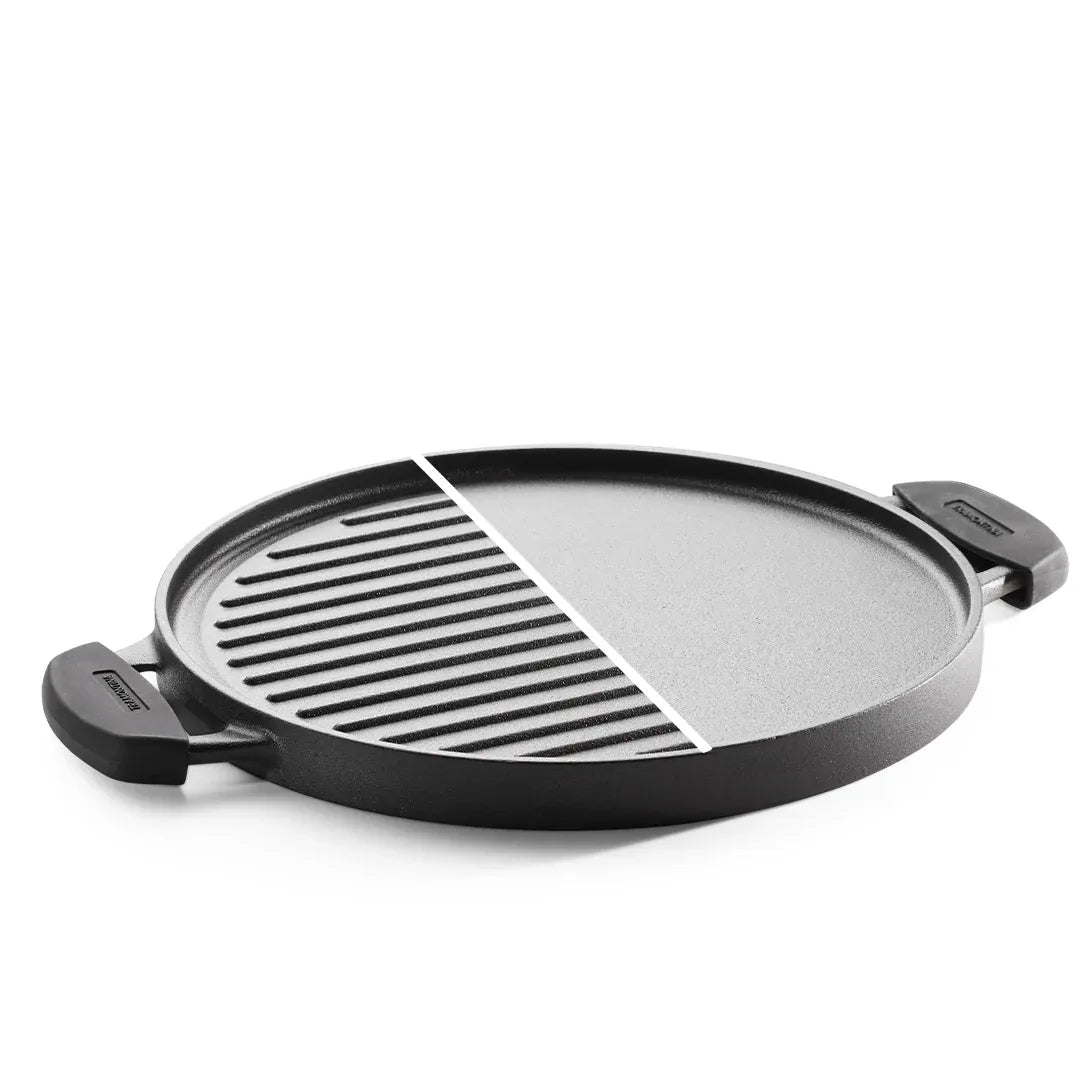 Titanex 30cm Pre-Seasoned Cast Iron Reversible Grill Pan/Tawa