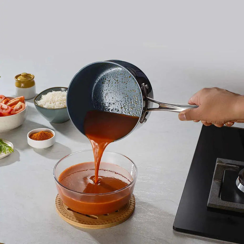 Fusao EX+ 16cm Triply Ceramic Sauce Pan with SS Lid Tramontina