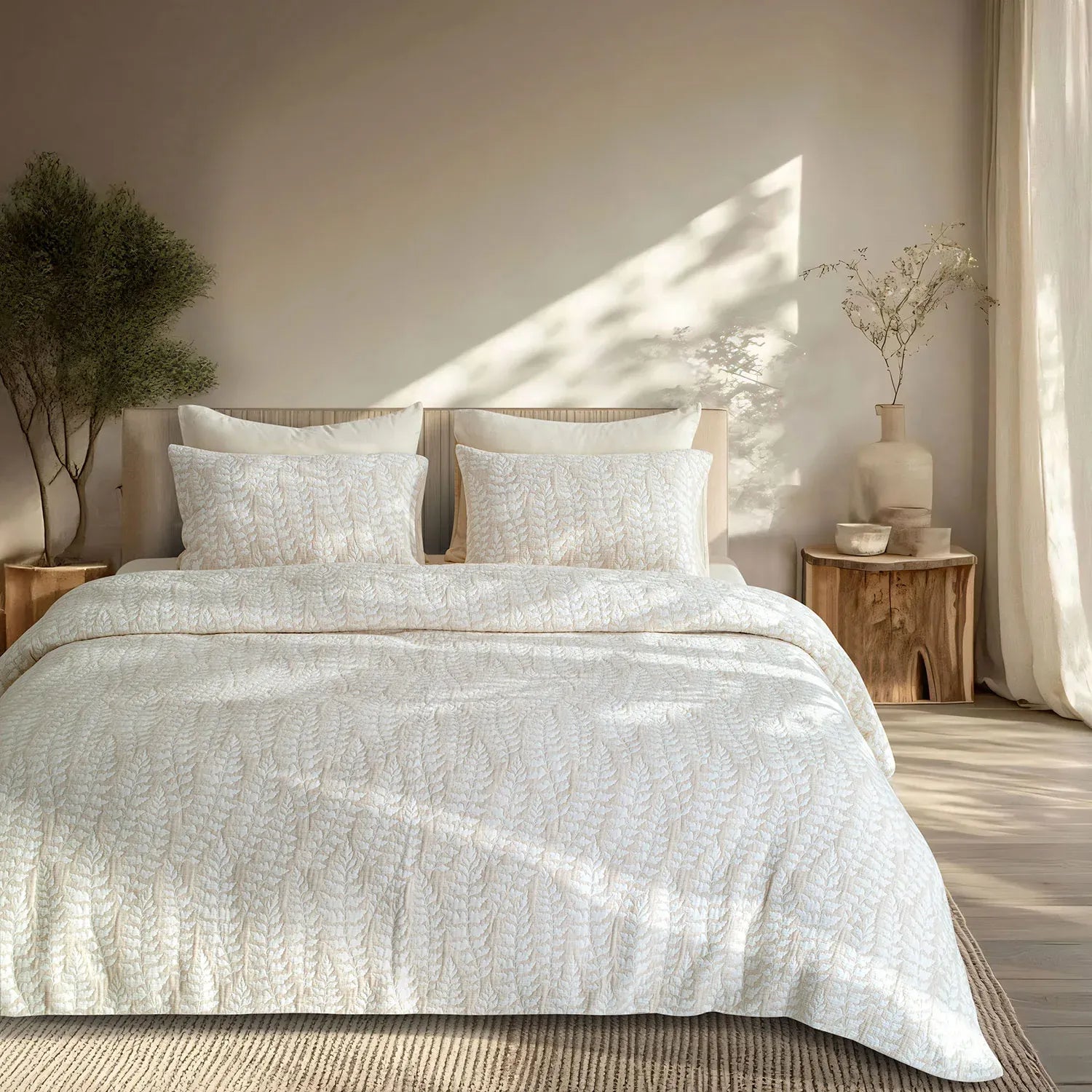 Linen Cotton JQ Bedding Collection - Everyday Softness | Color : Rowan