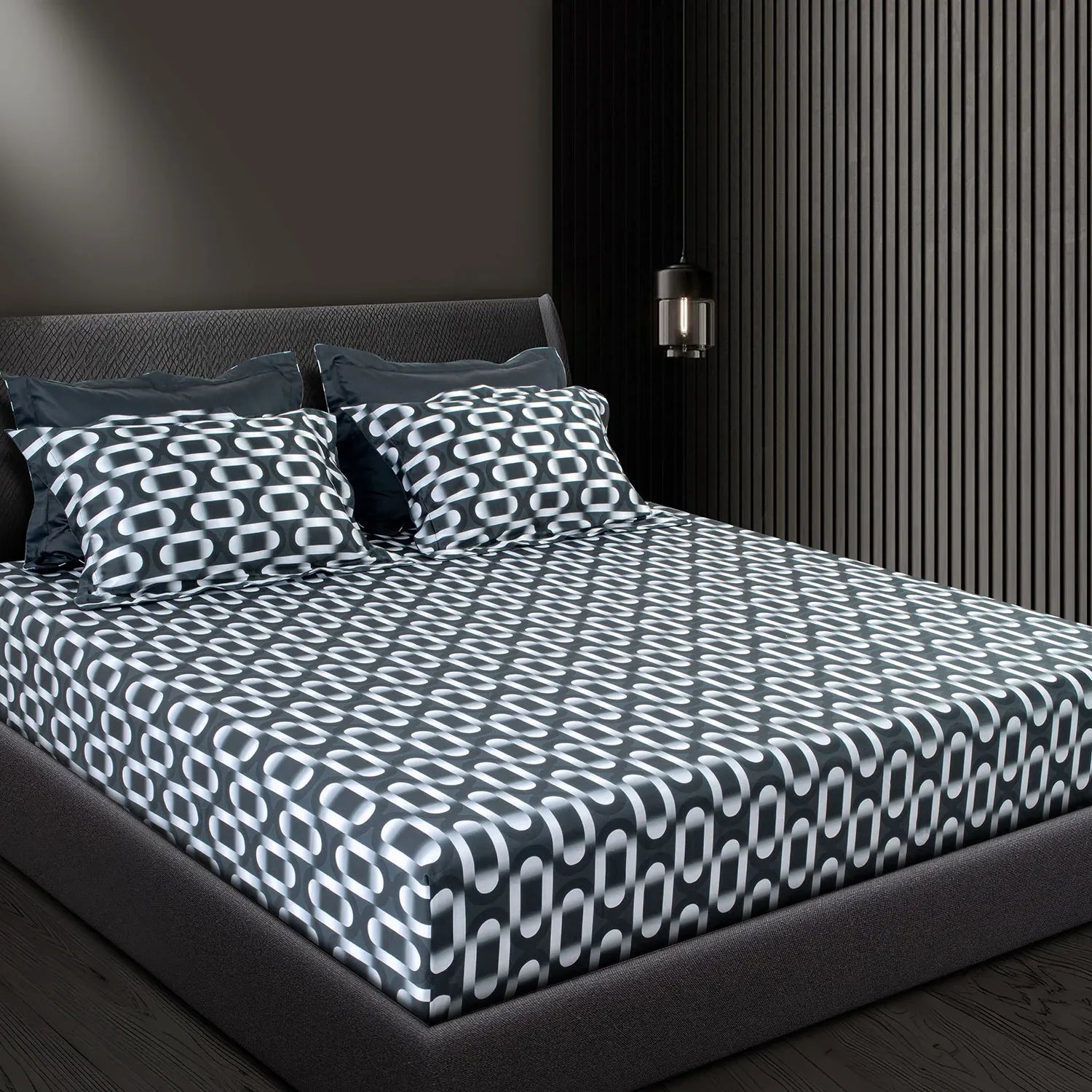 Aiva 550 TC 100% Cotton Super King Bedsheet | Color: SGBK 386