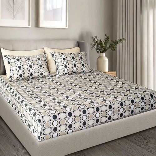Aiva 550 TC 100% Cotton Bedsheet | Color: SGBK 387