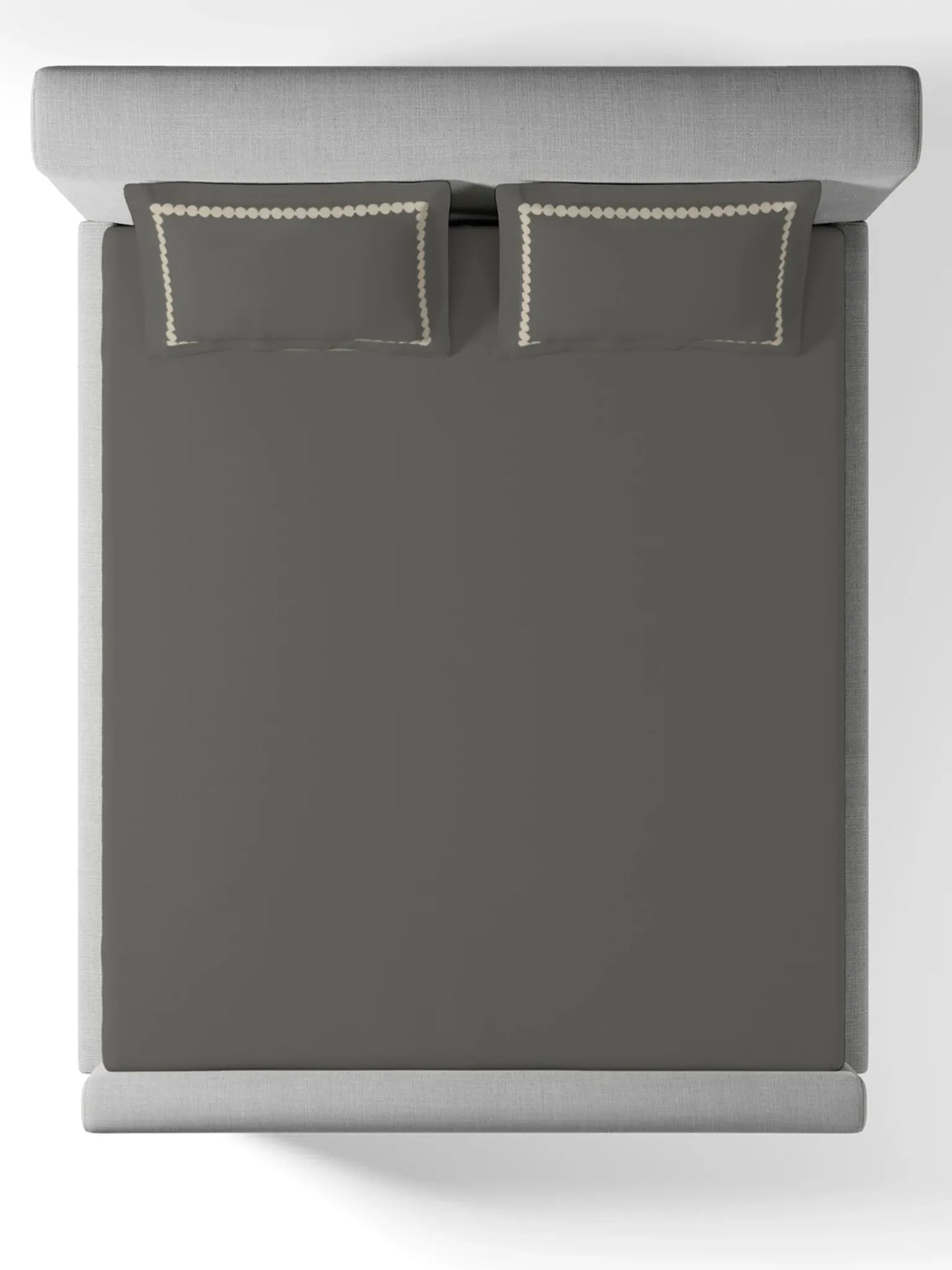 PEARLS-ASH GREY KING BED SHEET SET | 1 KING BEDSHEET, 2Pcs PILLOW COVERS