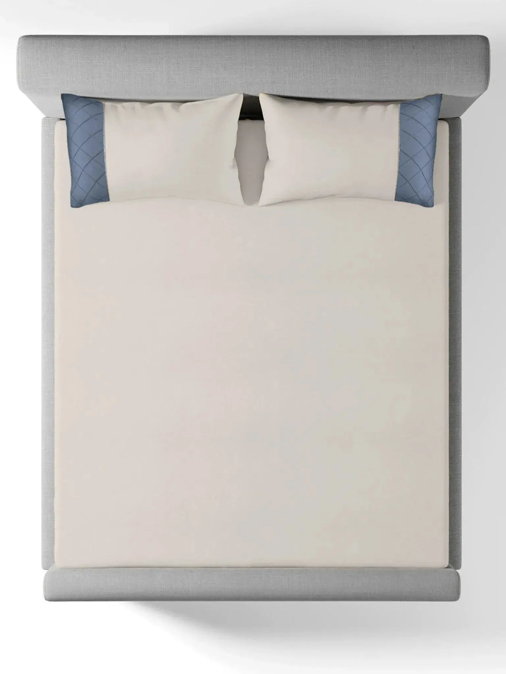 TRELLIS-PUMICE STONE-BLUEFIN KING BED SHEET SET | 1 KING BEDSHEET, 2Pcs PILLOW COVERS Sansaar A D'decor Brand