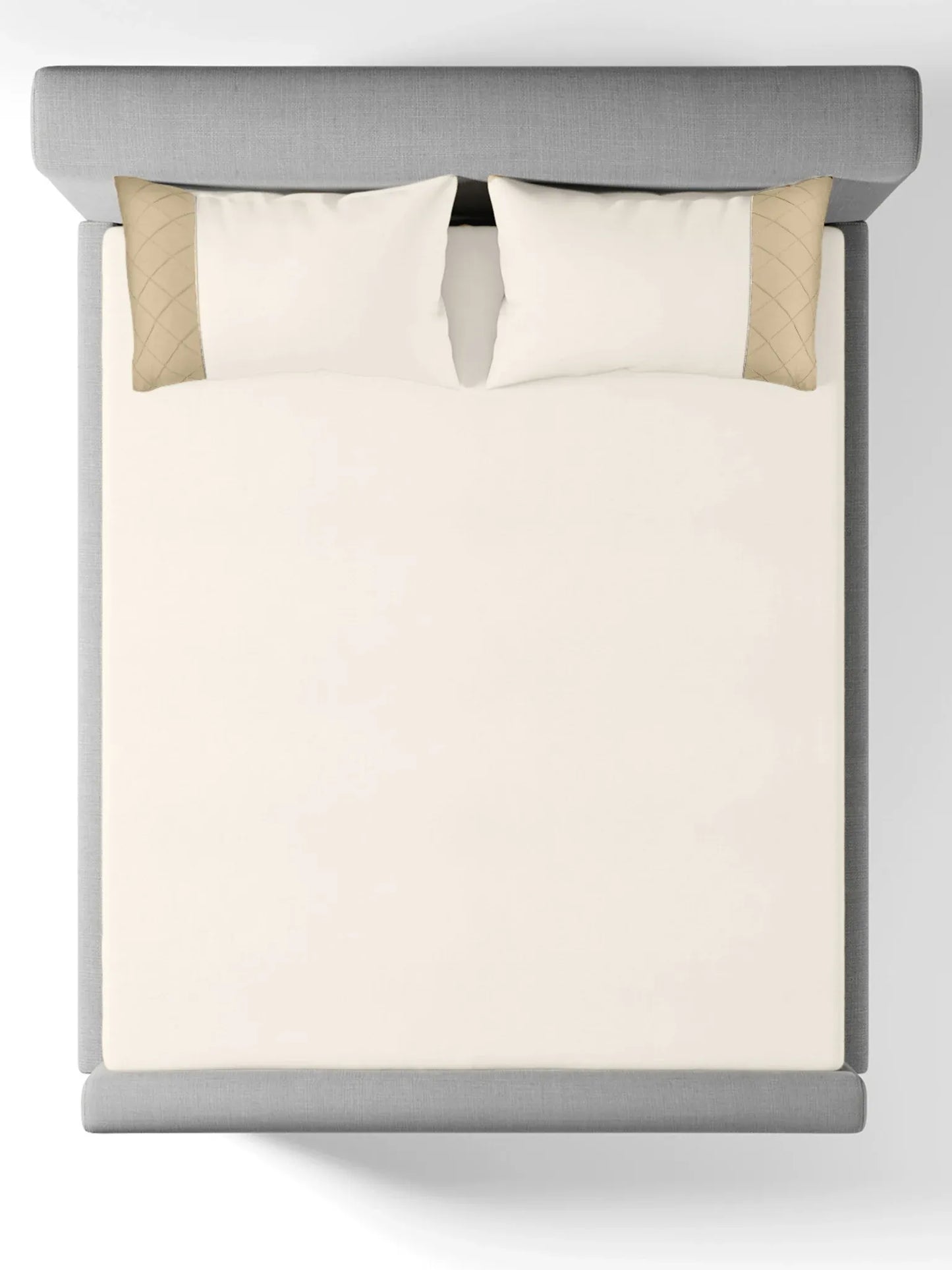 TRELLIS-SNOW WHITE- FRENCH OAK KING BED SHEET SET | 1 KING BEDSHEET, 2Pcs PILLOW COVERS