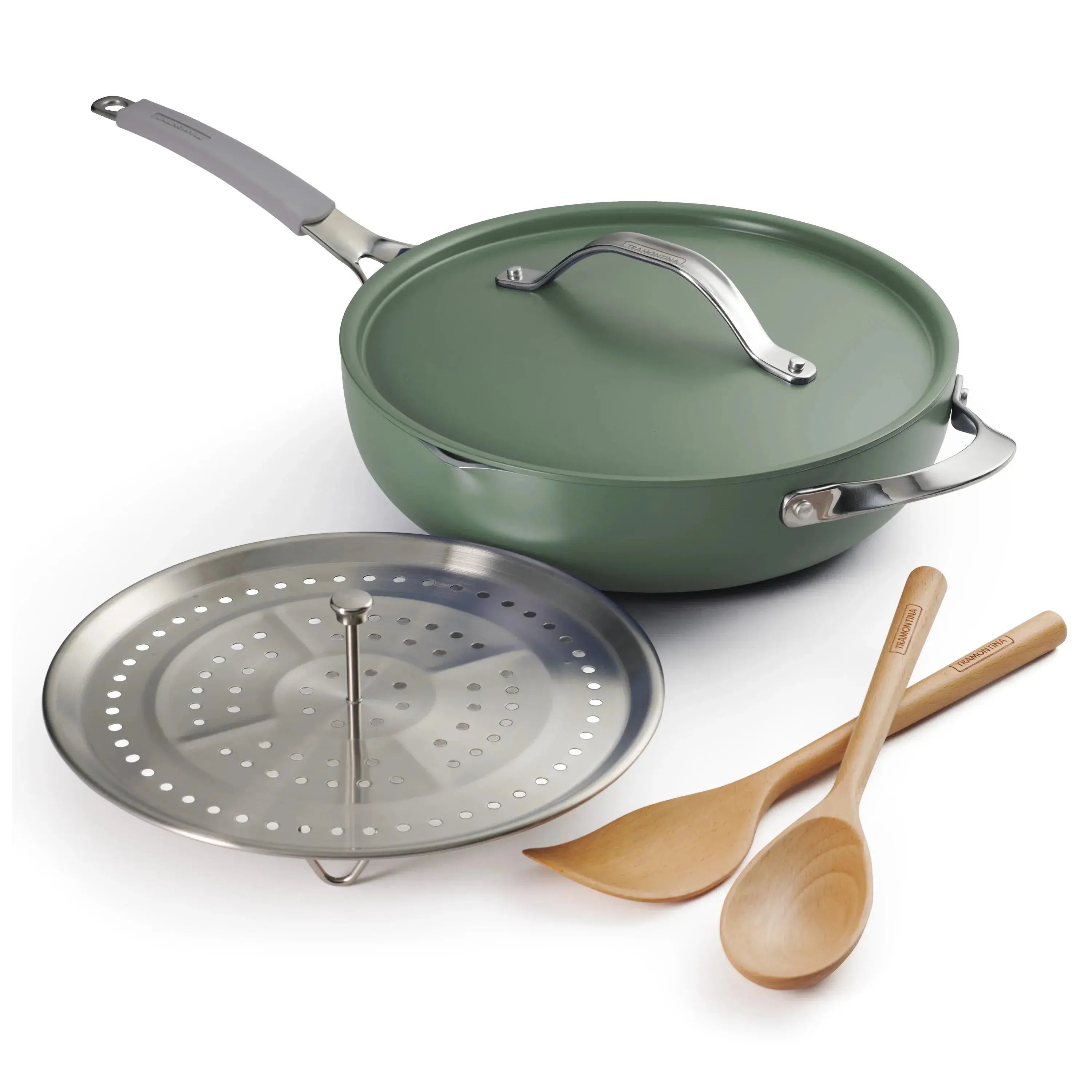 All-in-One Plus Pan 30cm/4.7L Green Tramontina