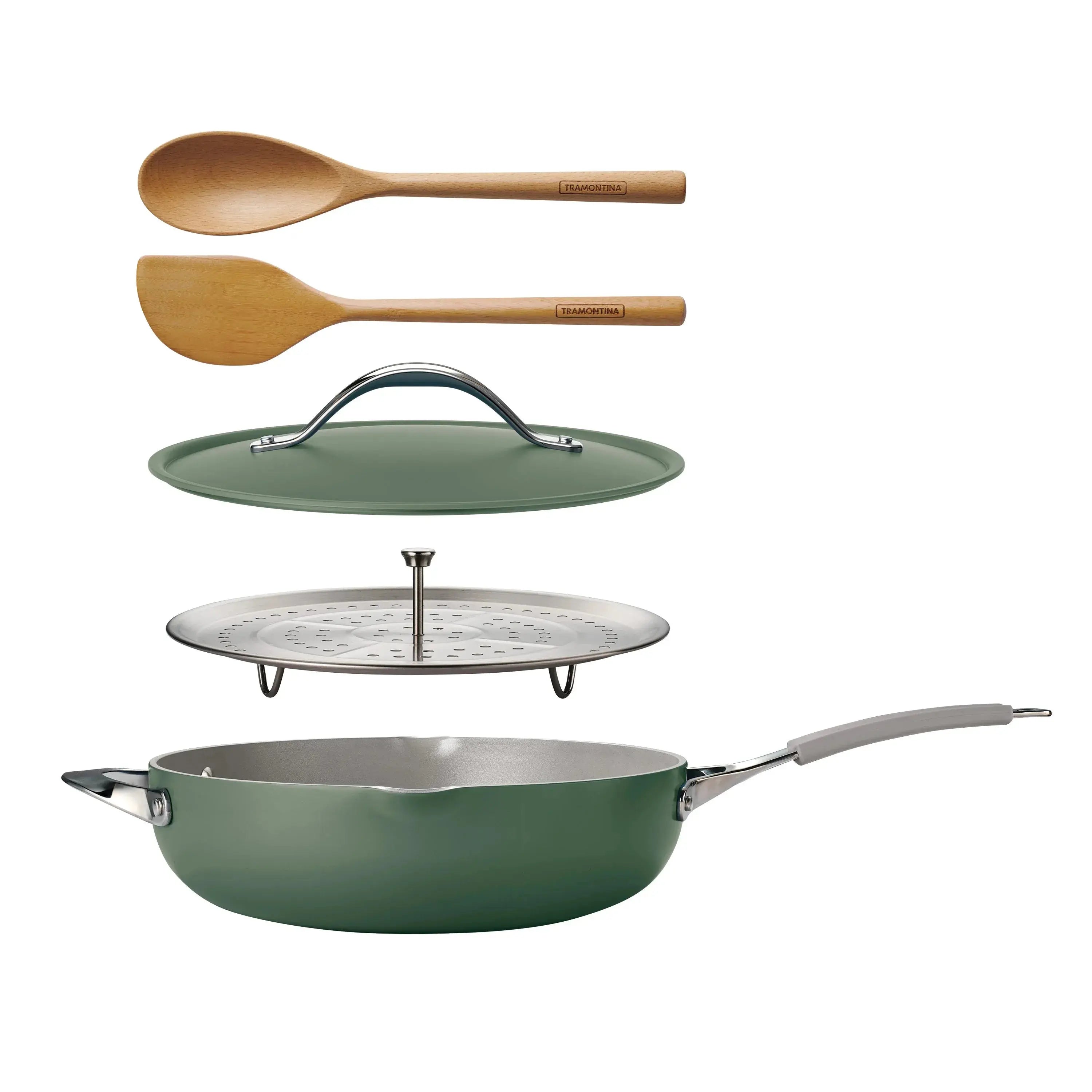 All-in-One Plus Pan 30cm/4.7L Green Tramontina