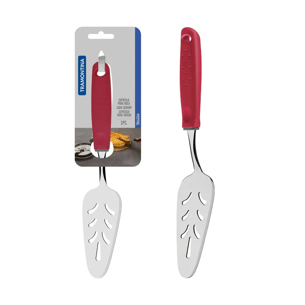 Utilitá stainless steel cake spatula with red polypropylene handle Tramontina