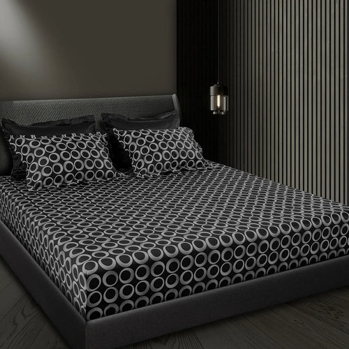 Aiva 550 TC 100% Cotton Super King Bedsheet | Color: SGBK 382