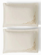 BAROQUE-SNOW WHITE KING BED SHEET SET | 1 KING BEDSHEET , 2Pcs PILLOW COVERS Sansaar A D'decor Brand