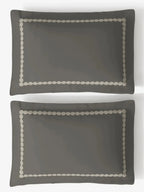 PEARLS-ASH GREY KING BED SHEET SET | 1 KING BEDSHEET, 2Pcs PILLOW COVERS Sansaar A D'decor Brand