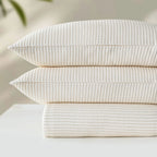 Linen Cotton Quilted Bed Spread Set – Lightweight All-Season Comfort - 7pcs Set | Color : Off White