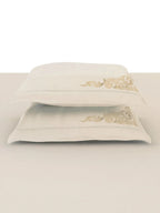 BAROQUE-SNOW WHITE KING BED SHEET SET | 1 KING BEDSHEET , 2Pcs PILLOW COVERS Sansaar A D'decor Brand