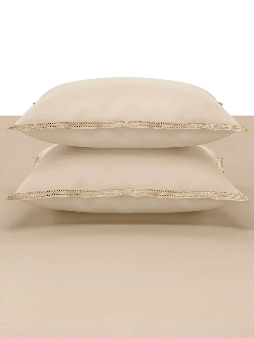 CHANTILLY-BISCOTTI KING BED SHEET SET | 1 KING BEDSHEET, 2Pcs PILLOW COVERS Sansaar A D'decor Brand