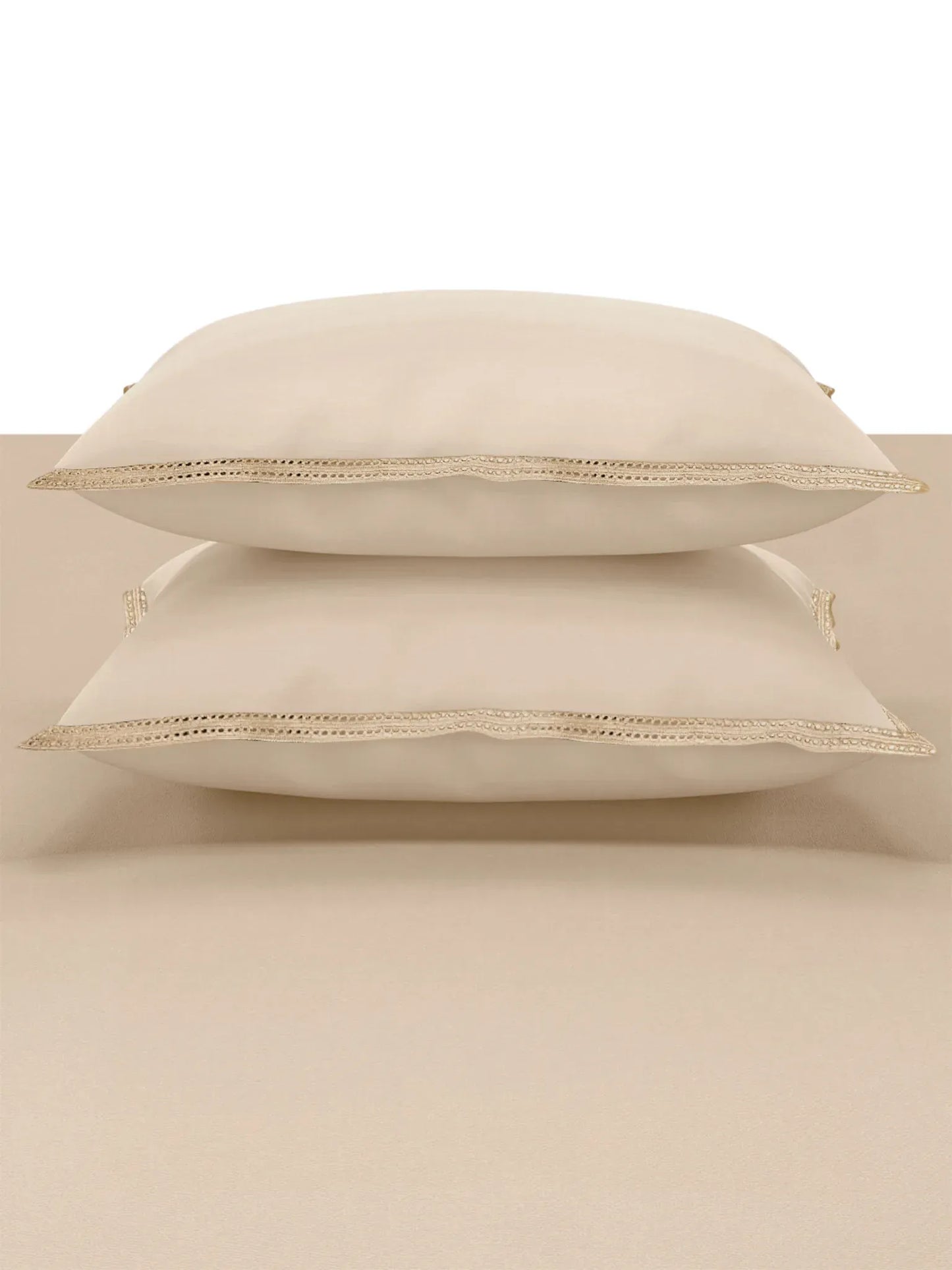 CHANTILLY-BISCOTTI KING BED SHEET SET | 1 KING BEDSHEET, 2Pcs PILLOW COVERS