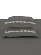 PEARLS-ASH GREY KING BED SHEET SET | 1 KING BEDSHEET, 2Pcs PILLOW COVERS Sansaar A D'decor Brand