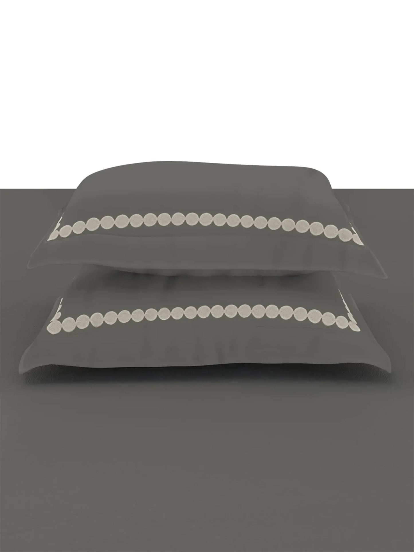 PEARLS-ASH GREY KING BED SHEET SET | 1 KING BEDSHEET, 2Pcs PILLOW COVERS