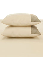 TRELLIS-BISCOTTI-FRENCH OAK KING BED SHEET SET | 1 KING BEDSHEET, 2Pcs PILLOW COVERS Sansaar A D'decor Brand