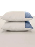 TRELLIS-PUMICE STONE-BLUEFIN KING BED SHEET SET | 1 KING BEDSHEET, 2Pcs PILLOW COVERS Sansaar A D'decor Brand