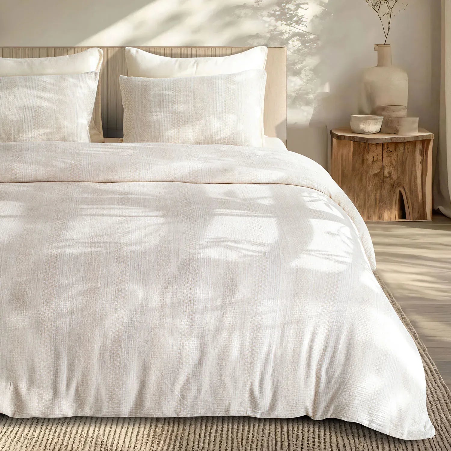 Linen Cotton JQ Bedding Collection - Everyday Softness | Color : Brushmark