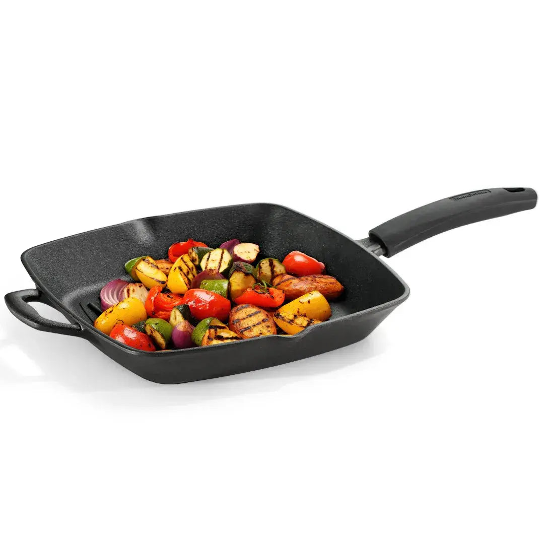 Titanex 27cm Pre-Seasoned Cast Iron Grill Pan Tramontina