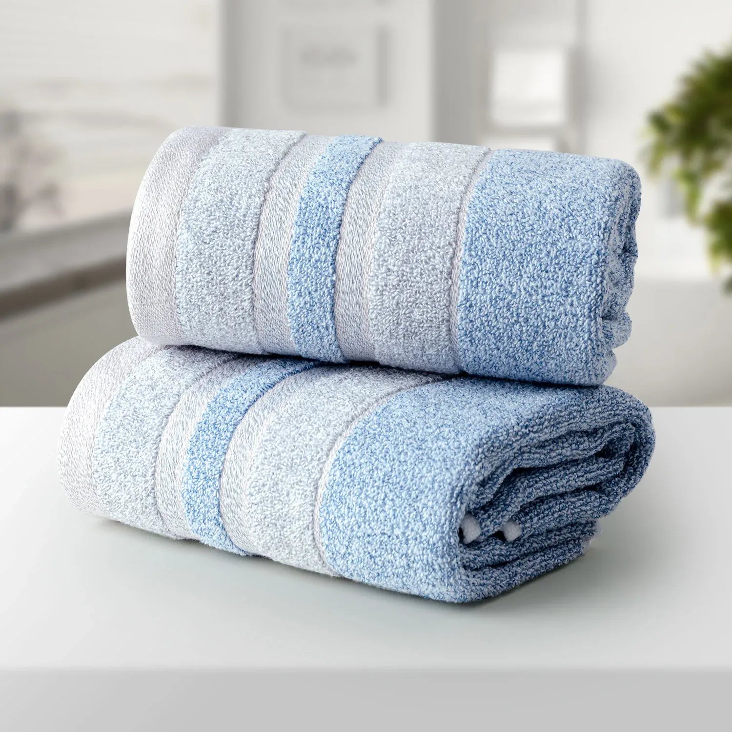 100% Luxury 2pcs Cotton Hand Towel - Pure Indulgence | Color : Blue 01